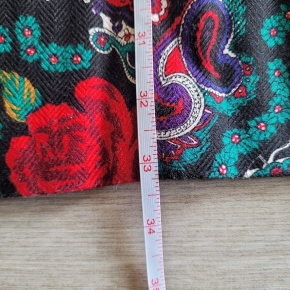 Norton McNaughton Floral Vintage Witchcore Moody Vibrant Pleated Midi Skirt 14 - Picture 7 of 9